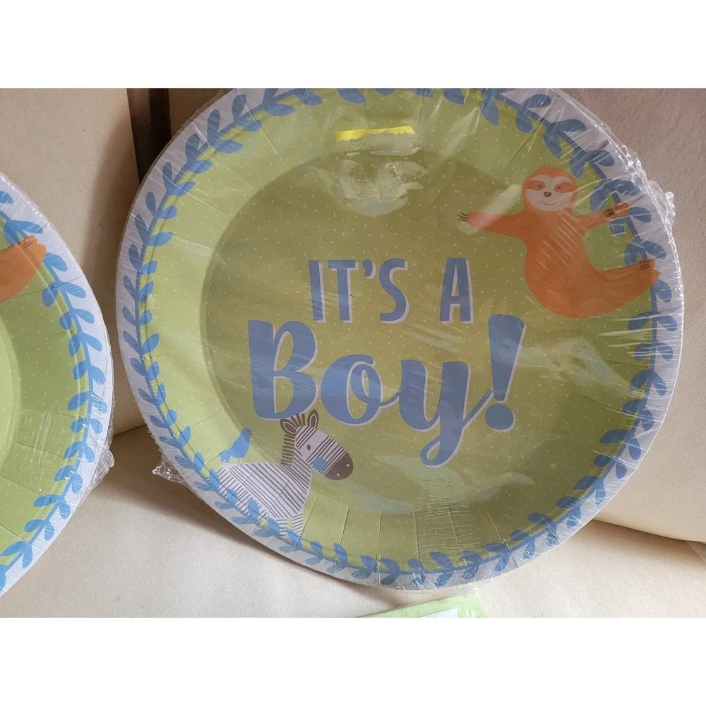 Oh Baby It's A Boy Jungle‎ Safari Shower Plates and Napkins Set 82pc Bundle